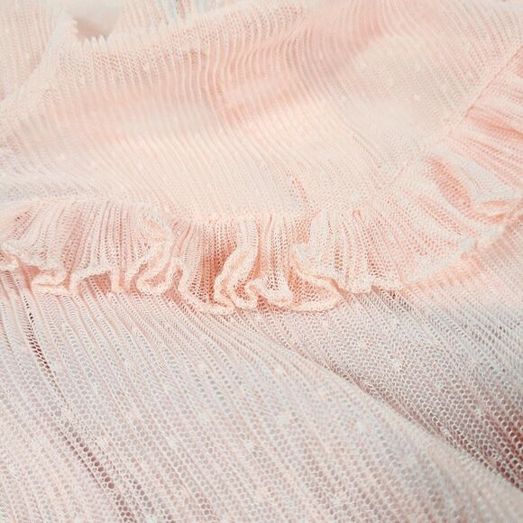 Baum Und Pferdgarten Peach Sheer Top L coquet mesh Flutter Baby doll cottage - Picture 11 of 15
